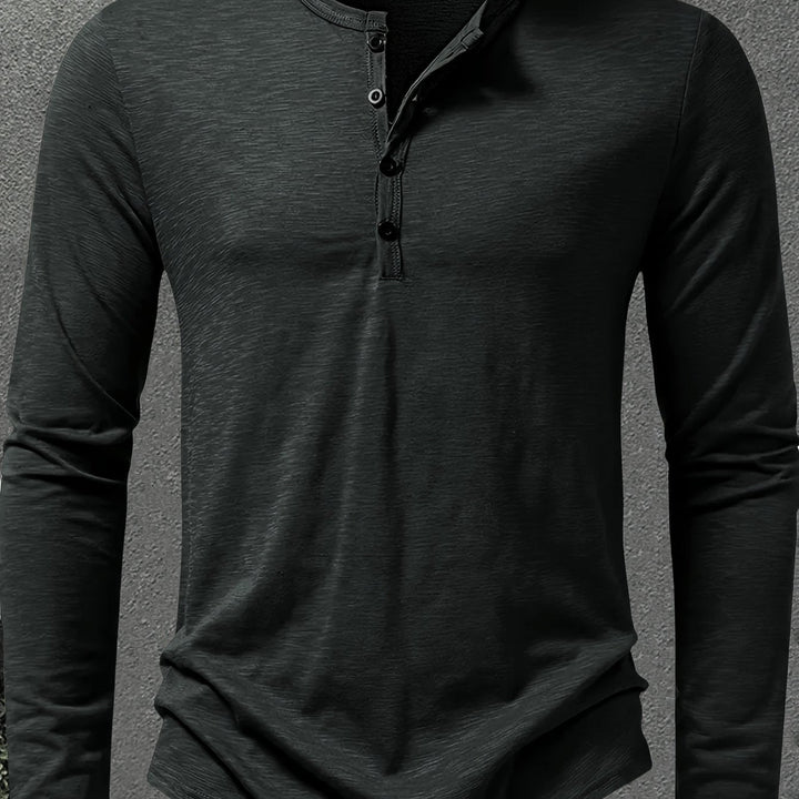 Dalton | Klassisk Henley med Knappelukking