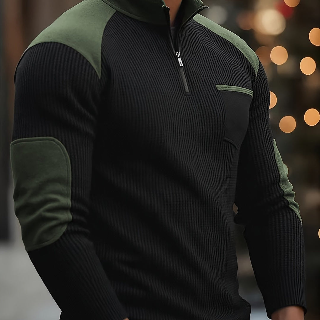 Rory | Strukturert Colorblock Quarter-Zip Genser