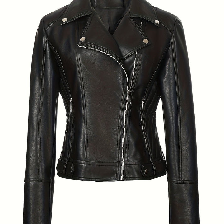 Mabel | Skulpturert Zip-Front Moto Jakke