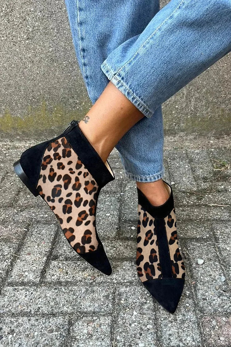 Everly | Stilige Leopardspissede Støvler