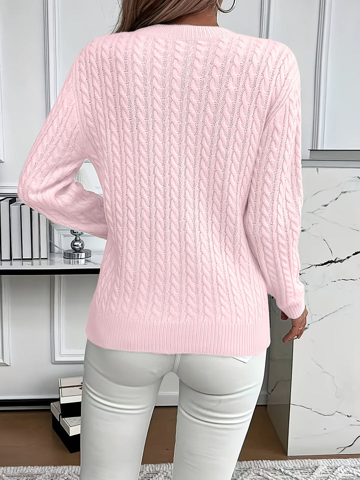Faye | Kabelstrikket genser med rund hals