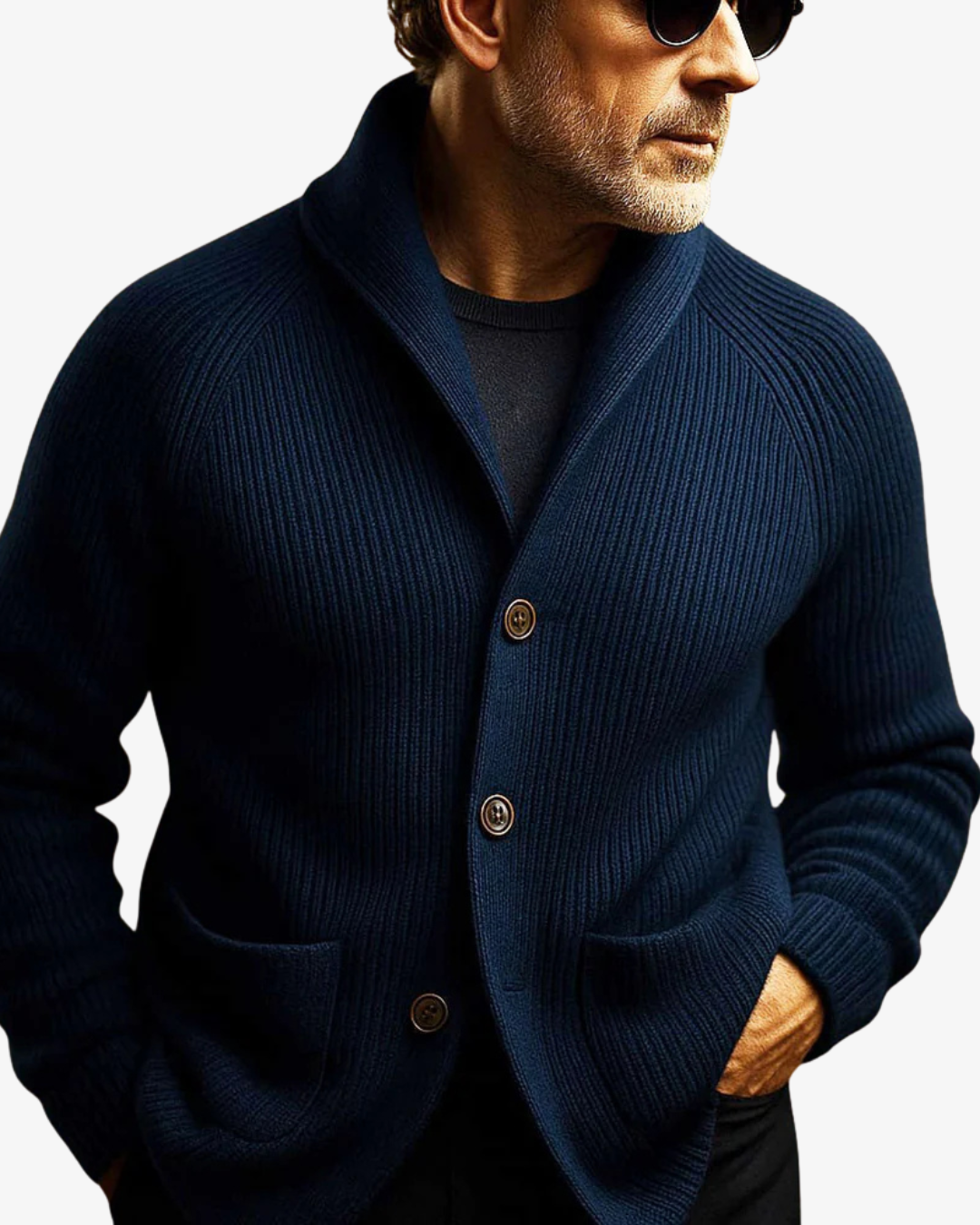 Elliot | Tilpasset knappet strikket cardigan