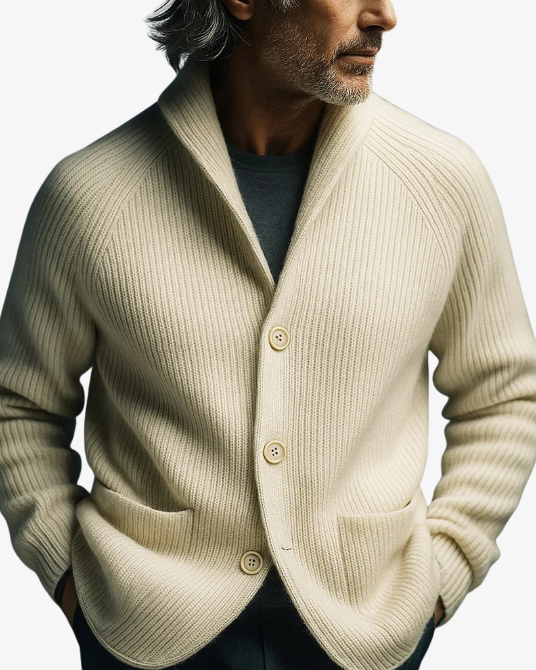 Elliot | Tilpasset knappet strikket cardigan