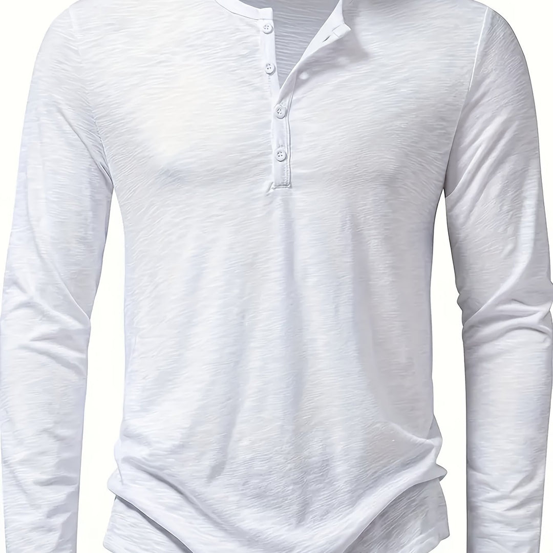 Dalton | Klassisk Henley med Knappelukking