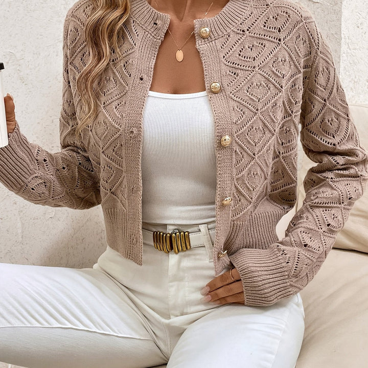 Della | Strukturert knapp-front cardigan