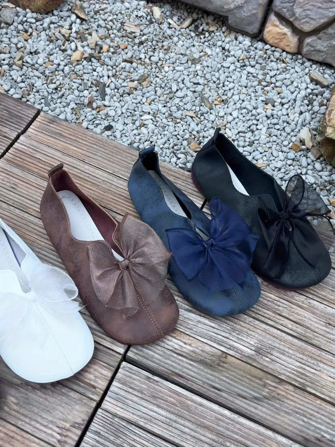 Cecilia | Slip-on flate sko med sløyfe