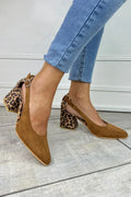 Darlene | Stilige Slingback Hæler med Leopardmønster