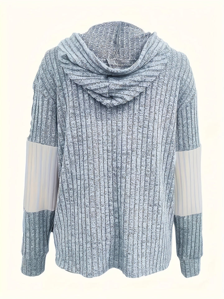 Cecilia | Strukturert Colorblock Hettegenser