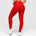 Scrunch-tights med høy midje i rød
