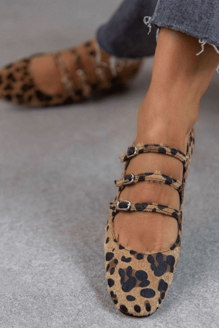 Aubrey | Premium Leopard Triple Spenne Loafers