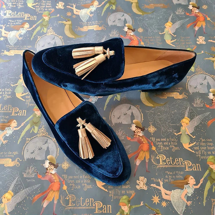 Faye | Klassiske Tasselloafers i Midnatts Eleganse