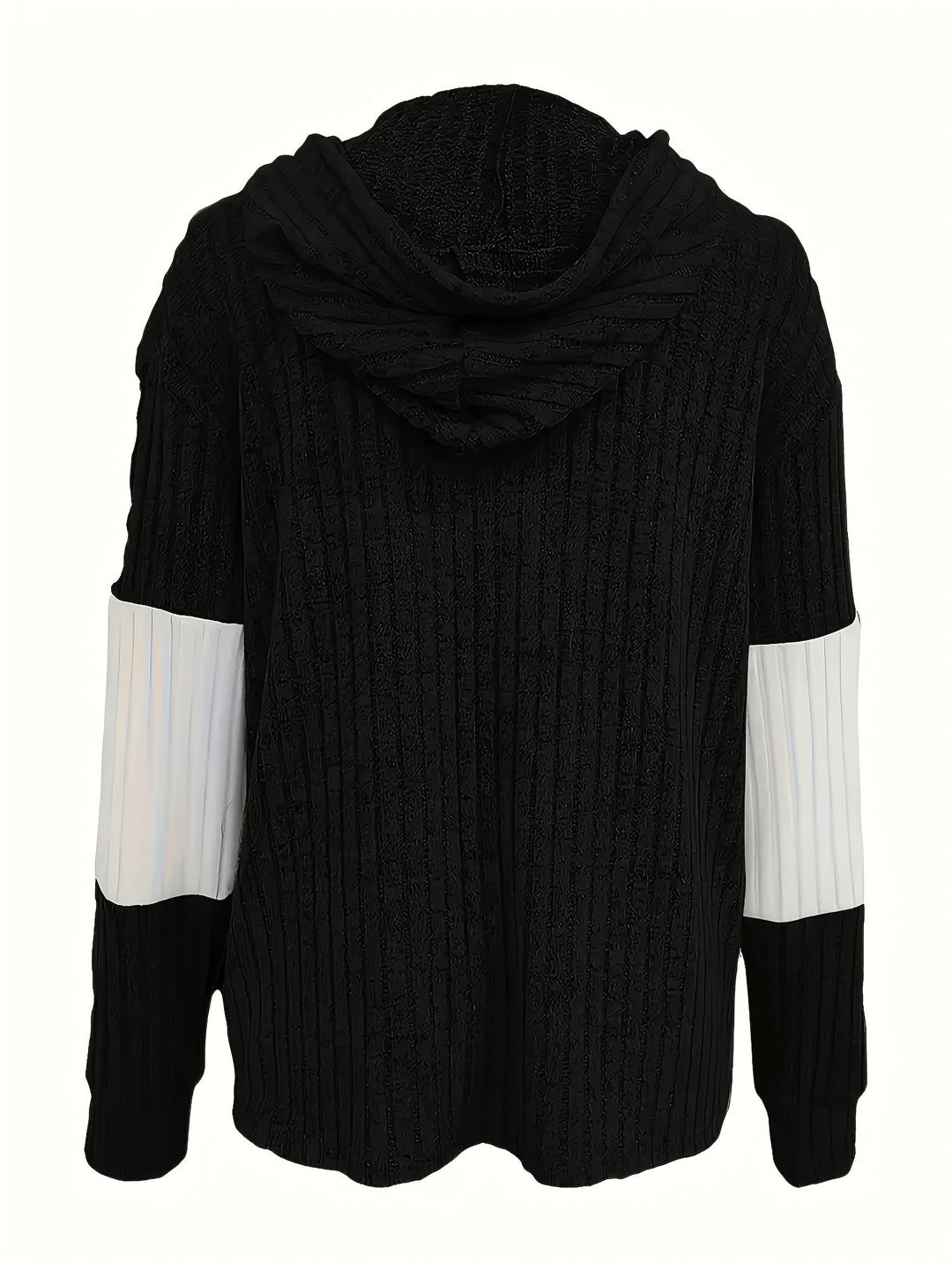 Cecilia | Strukturert Colorblock Hettegenser