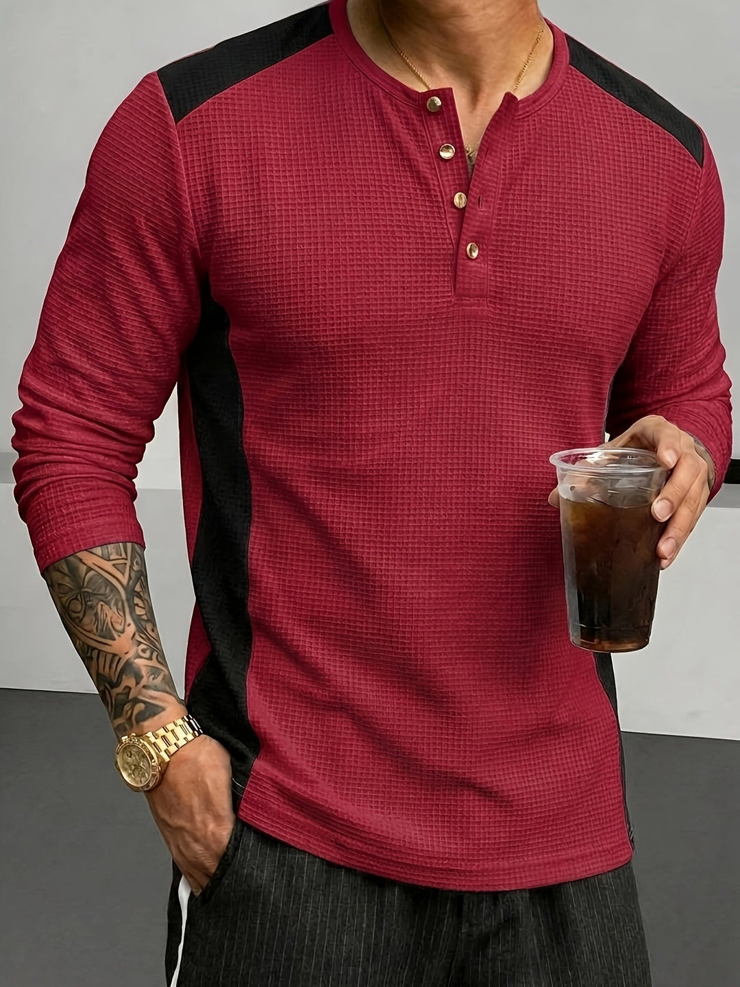 Curtis | Strukturert Langermet Henley