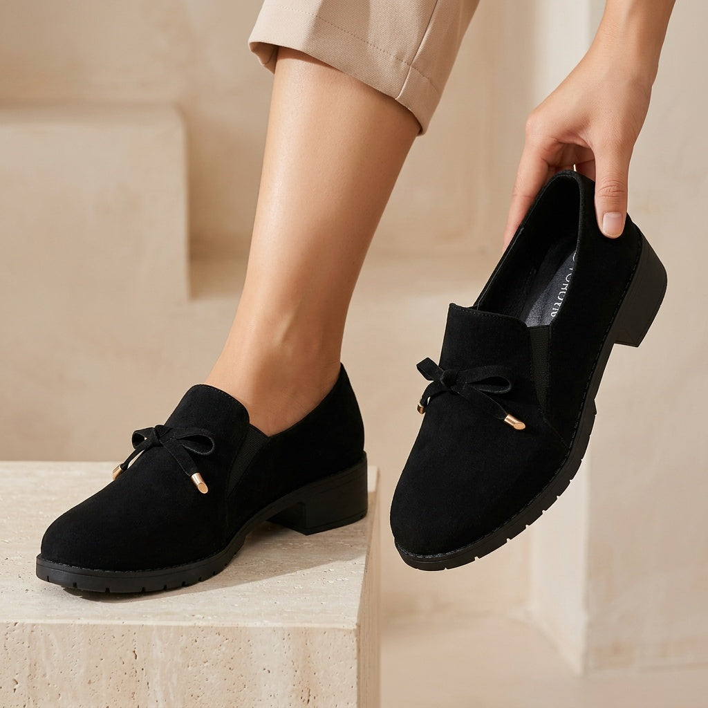 Nadia | Slip-on loafers med sløyfe