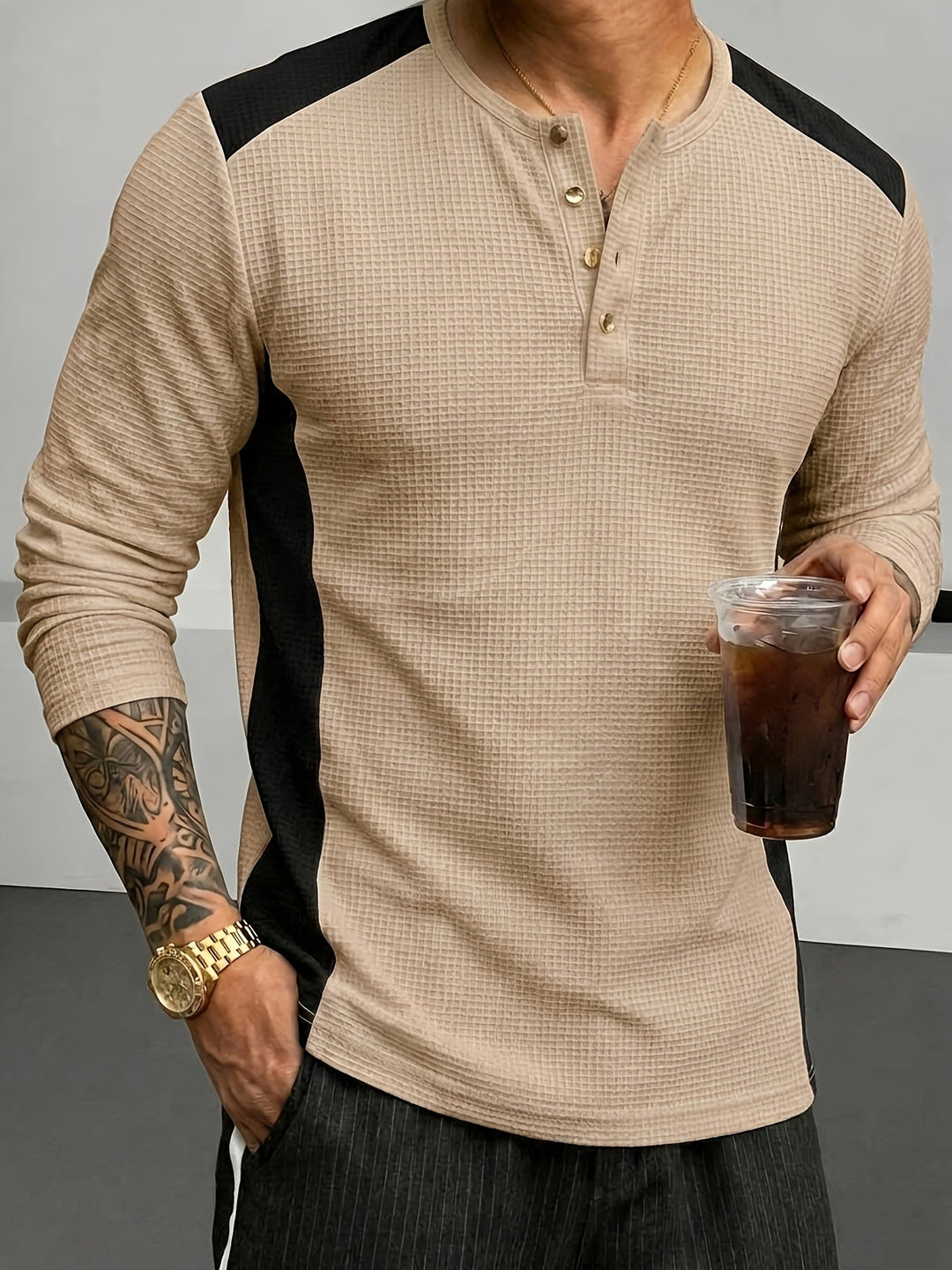 Curtis | Strukturert Langermet Henley