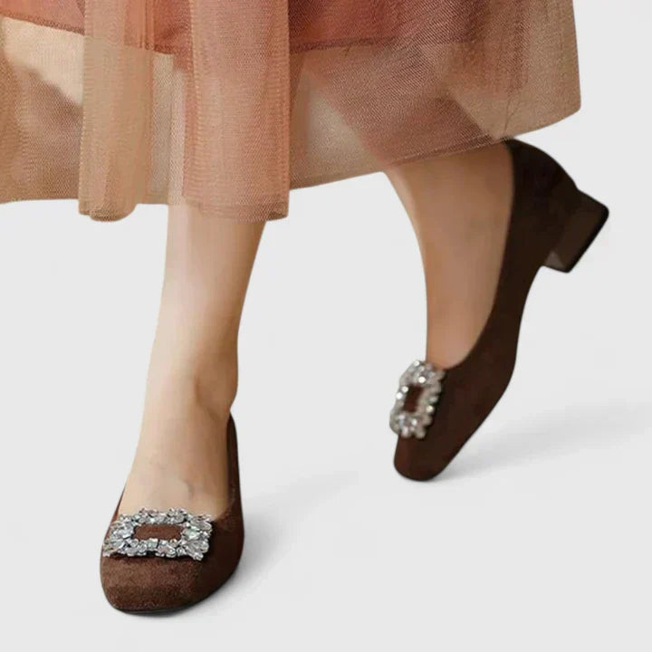Juliana | Ortopediske Glitter Hæl med Spenne