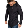 Slim fit hettegenser herre i svart