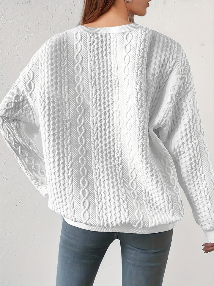 Joyce | Strukturert kabelstrikket sweatshirt
