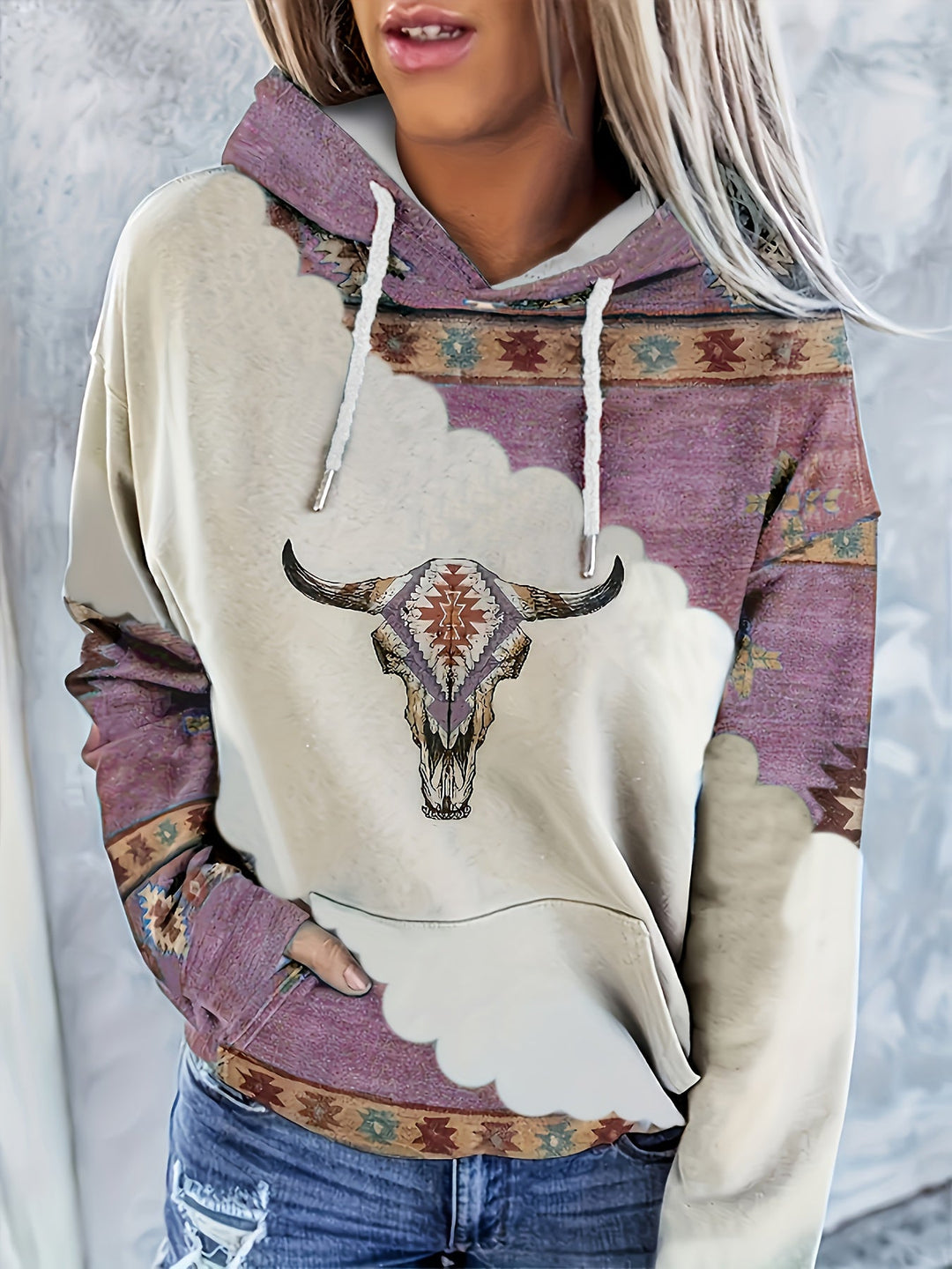 Tamsin | Hoodie med western-inspirert trykk