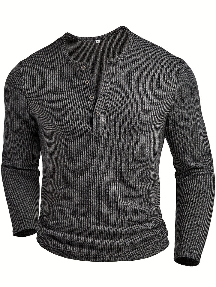 Griffin | Strukturert Ribbet Henley-skjorte