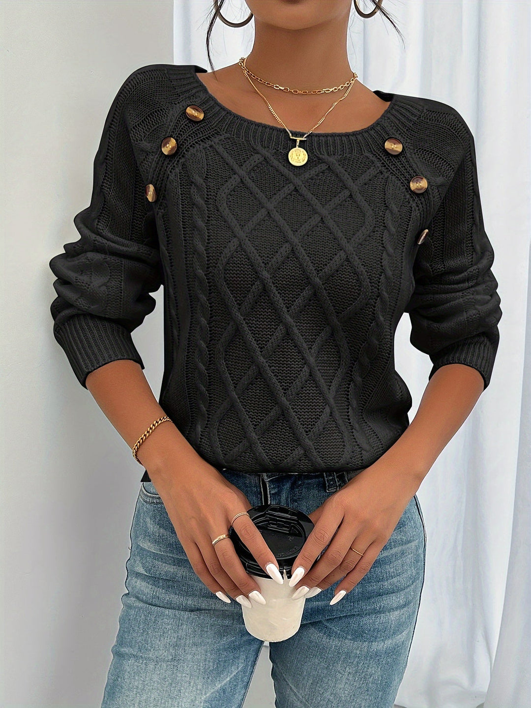 Kathleen | Strukturert knappcardigan