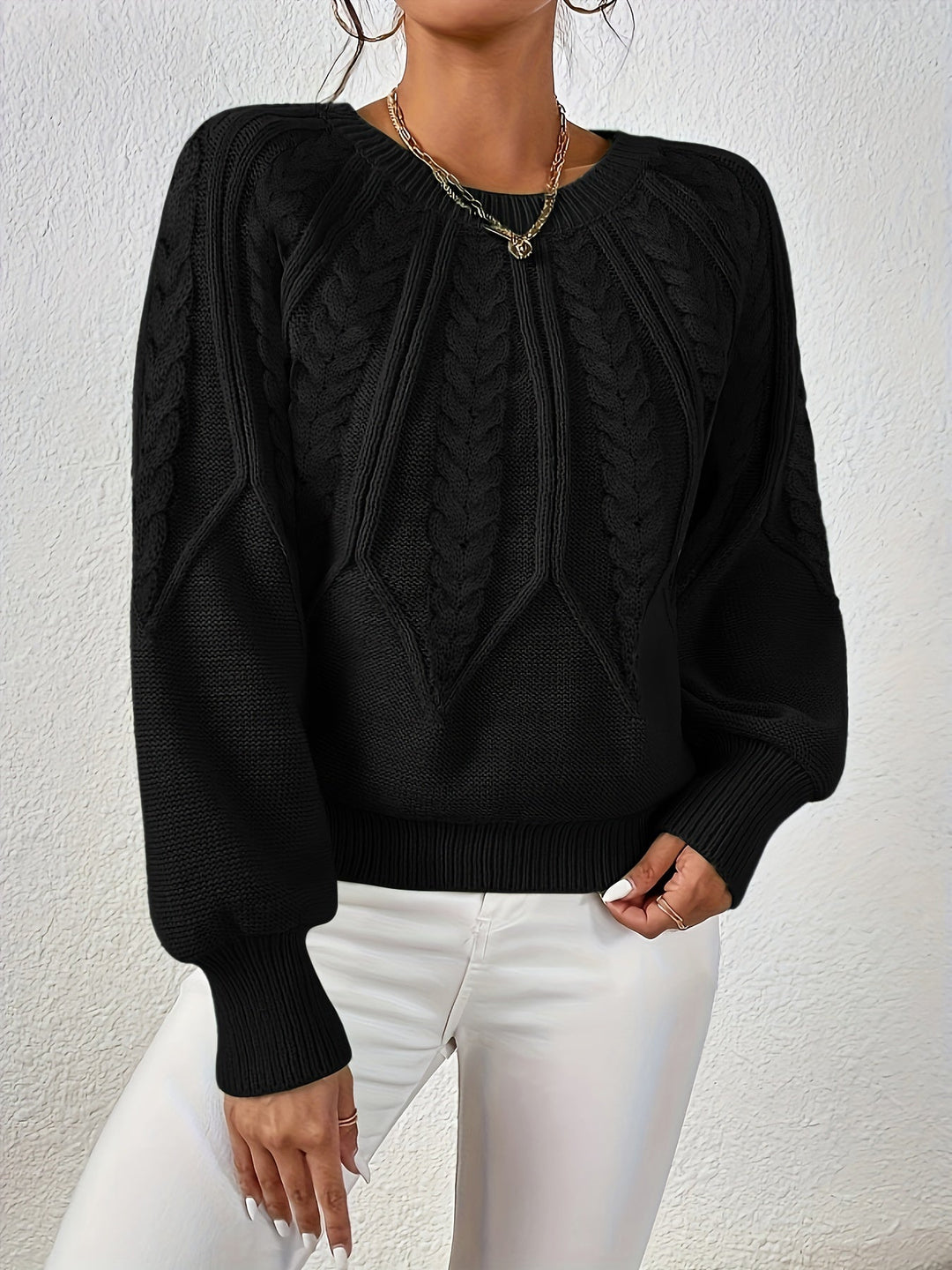 Eleanor | Avslappet kabelstrikket genser