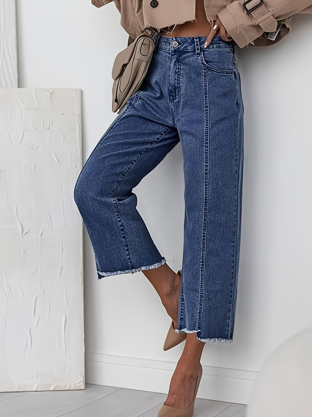 Denise | Tilpassede Croppede Rettbenede Jeans