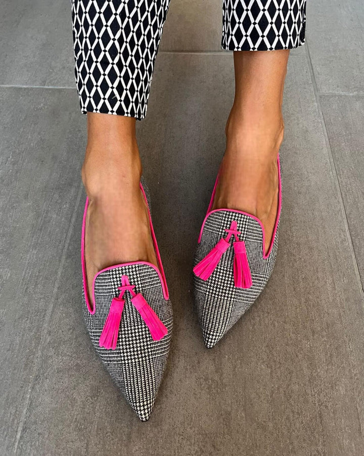 Nettie | Elegant Fluo Frynsete Spisse Loafers