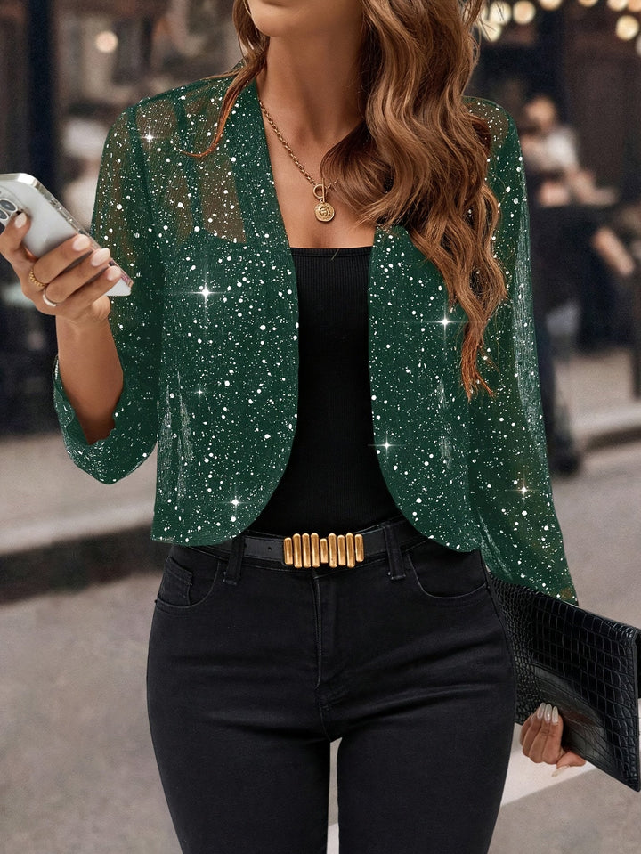 Elaine | Glitrende Cropped Jakke