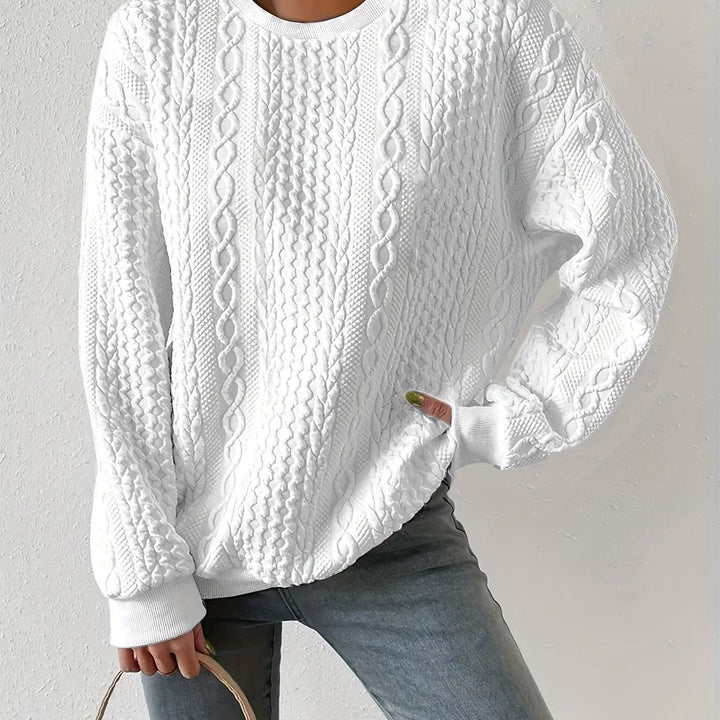 Joyce | Strukturert kabelstrikket sweatshirt