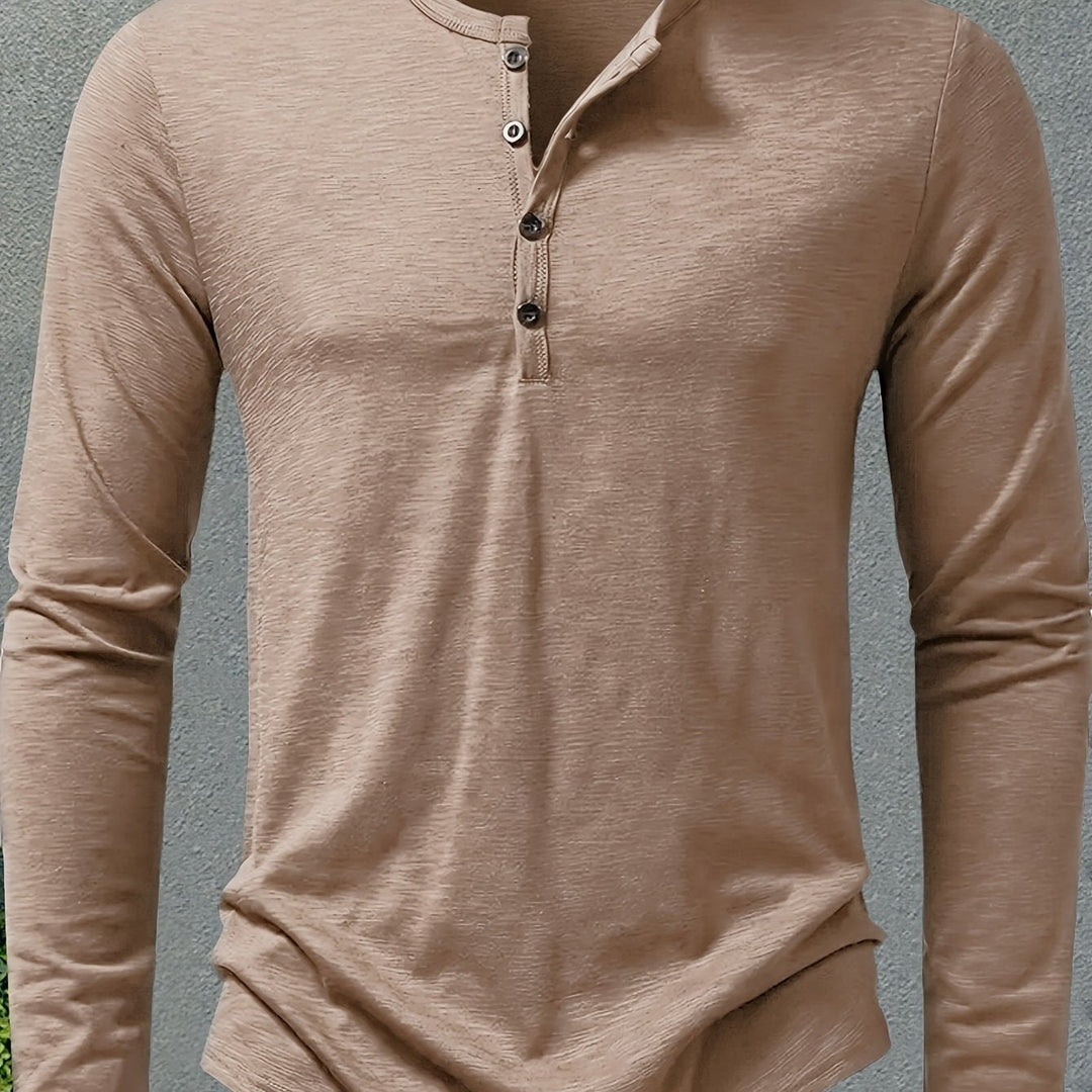 Dalton | Klassisk Henley med Knappelukking