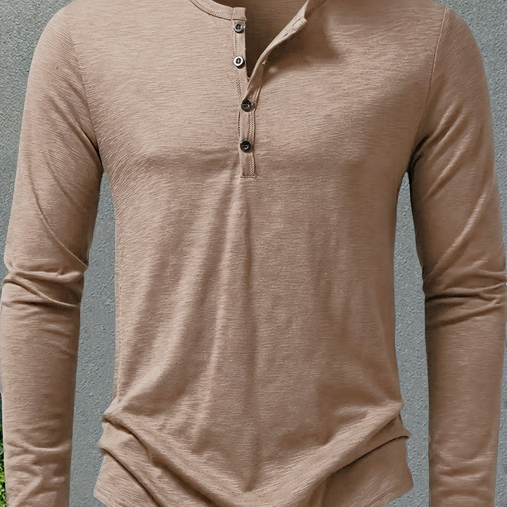 Dalton | Klassisk Henley med Knappelukking