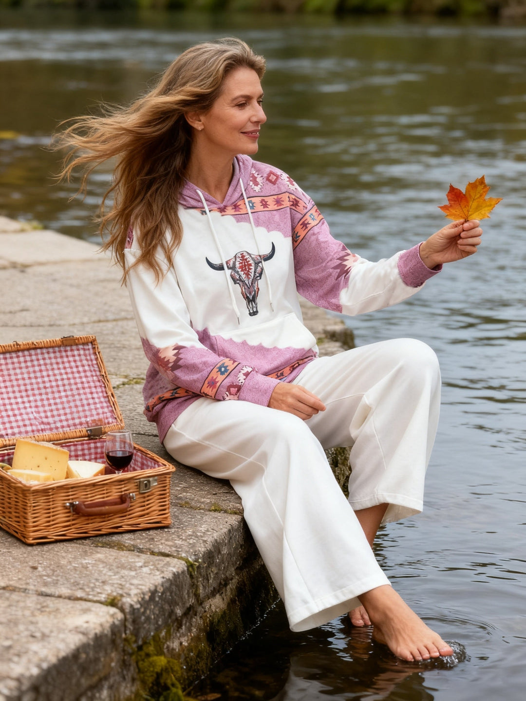 Tamsin | Hoodie med western-inspirert trykk