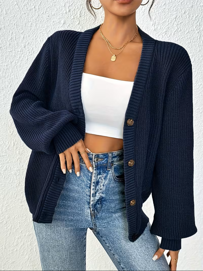 Maribel | Avslappet cardigan med knapper foran