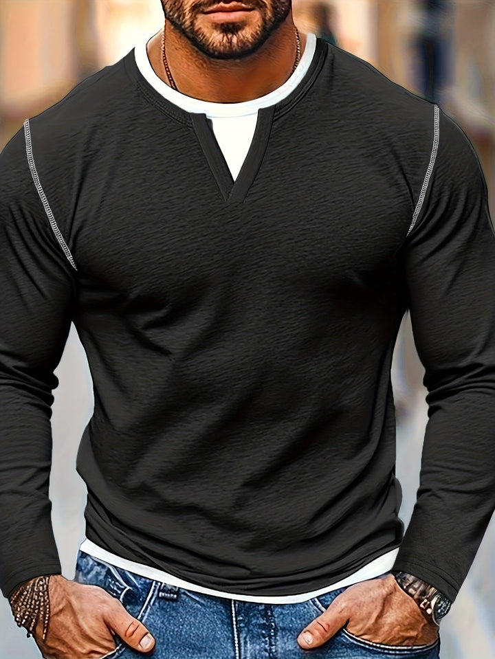 Nathan | Raffinert Henley-skjorte med hakket hals