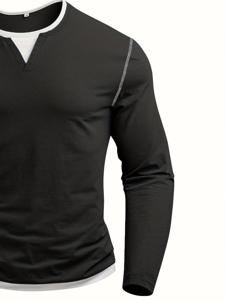 Nathan | Raffinert Henley-skjorte med hakket hals