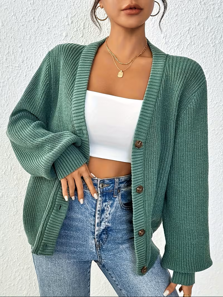 Maribel | Avslappet cardigan med knapper foran