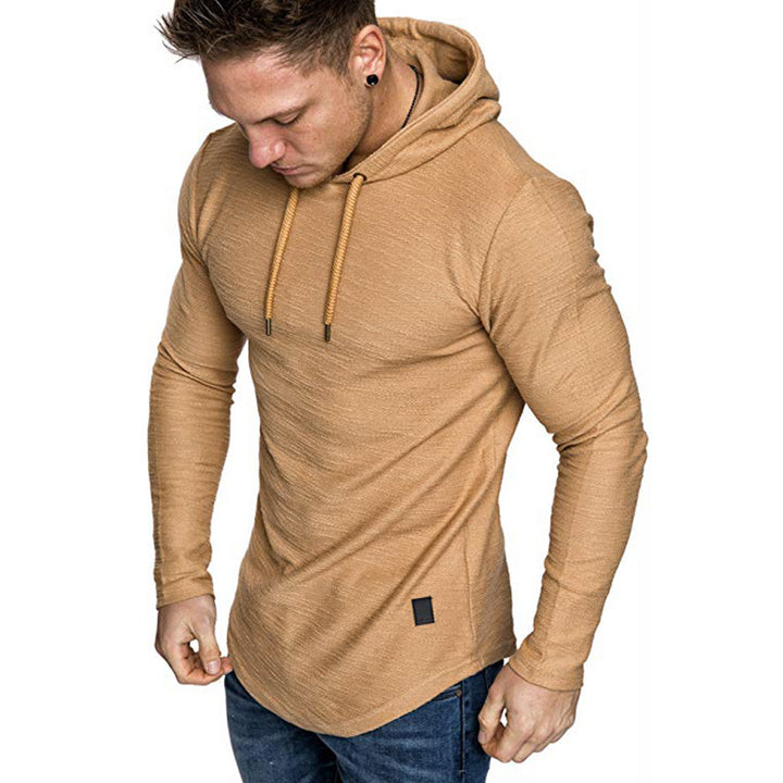 Slim fit hettegenser herre i svart