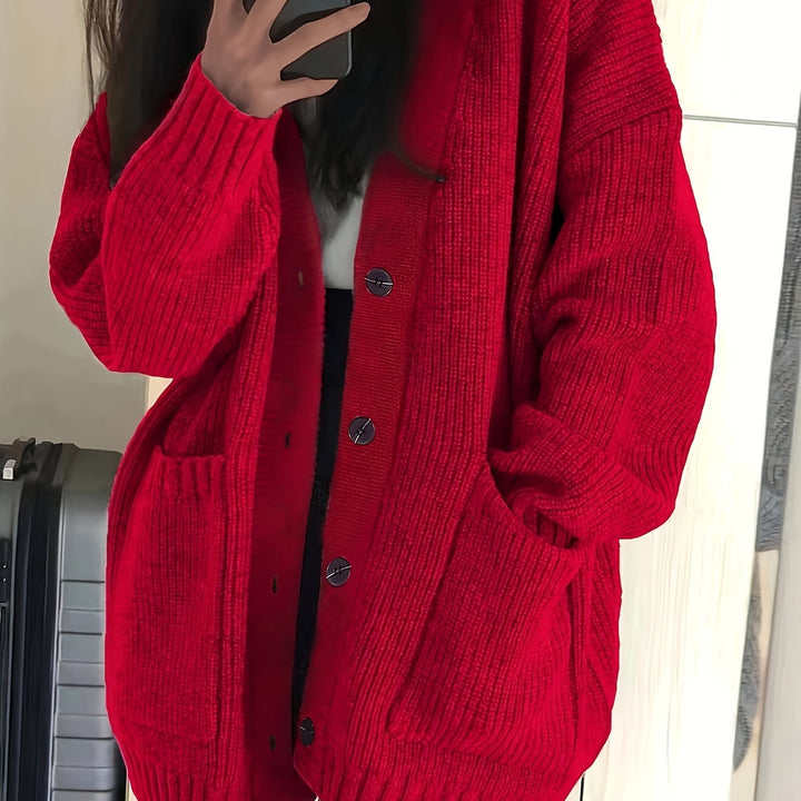 Maisie | Avslappet knappet cardigan