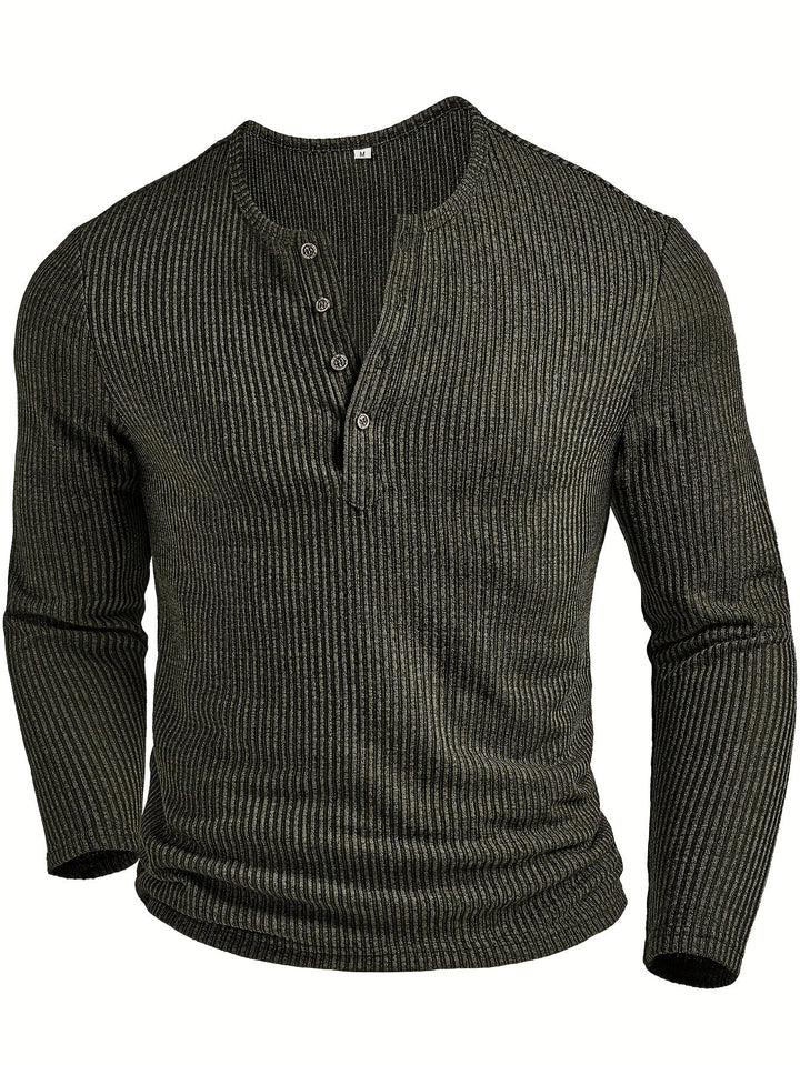 Griffin | Strukturert Ribbet Henley-skjorte