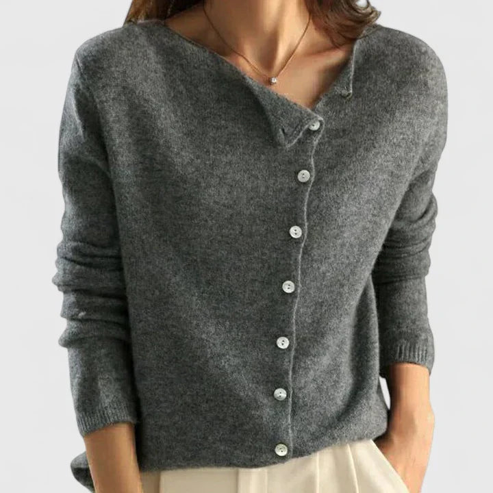Lorna | Asymmetrisk knappcardigan