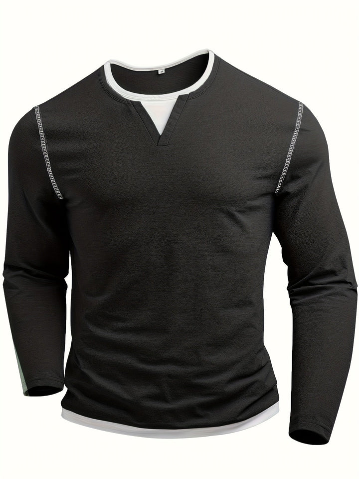 Nathan | Raffinert Henley-skjorte med hakket hals