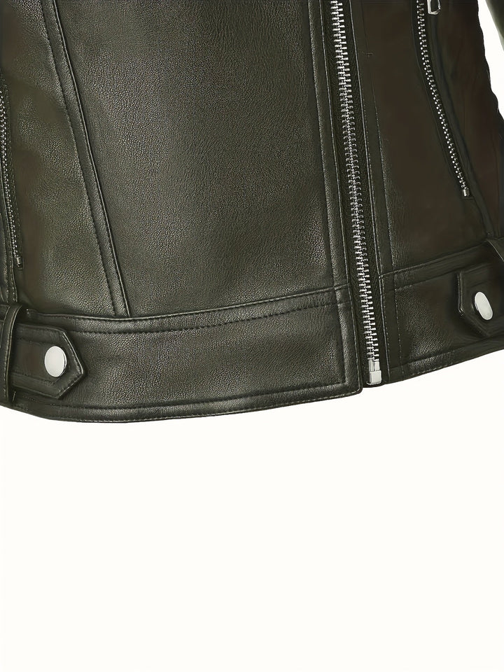 Mabel | Skulpturert Zip-Front Moto Jakke