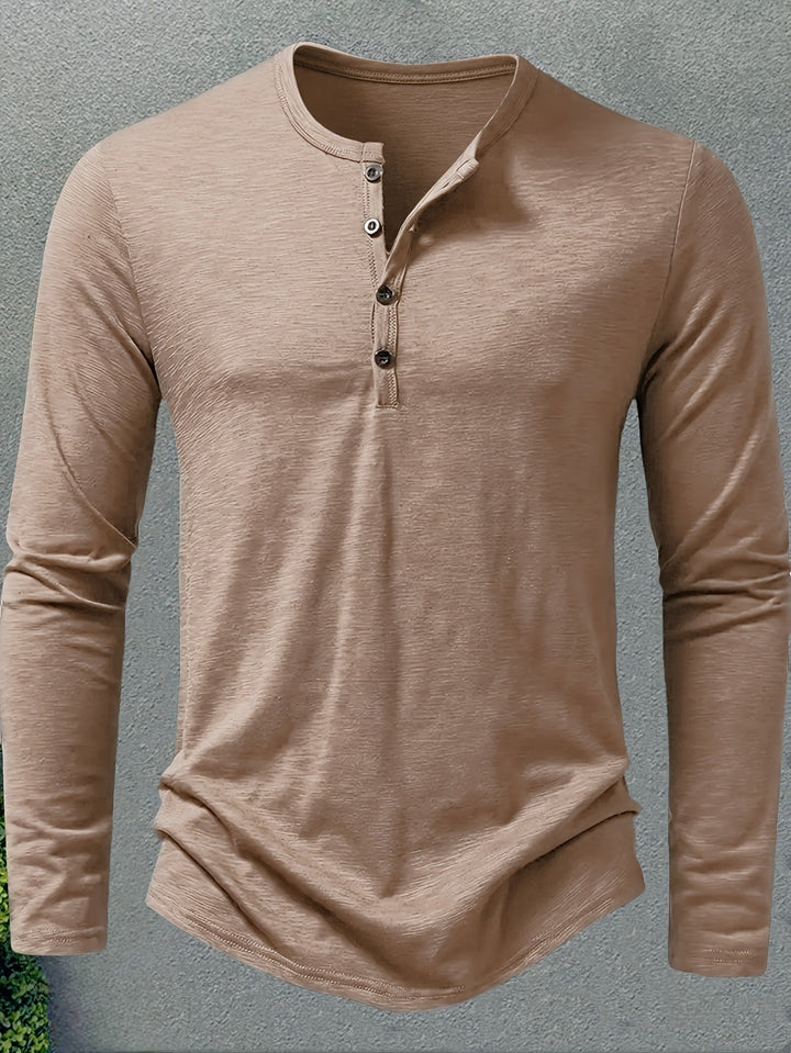 Dalton | Klassisk Henley med Knappelukking