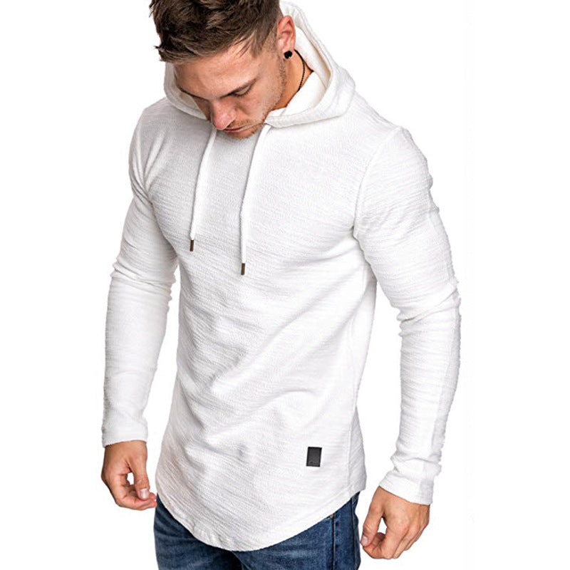 Slim fit hettegenser herre i svart