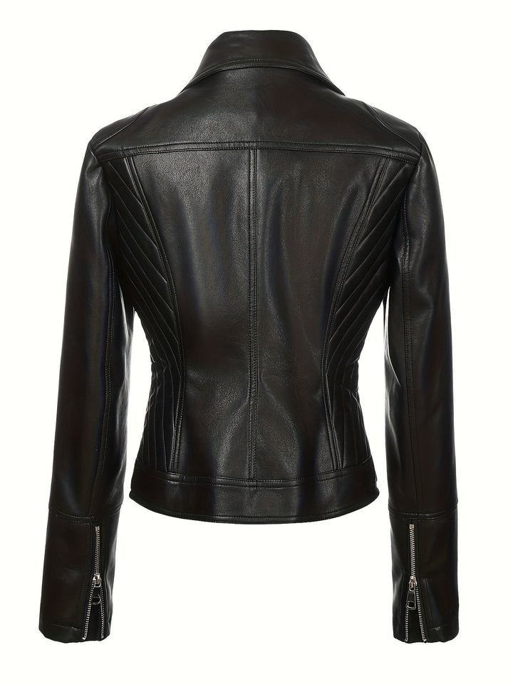 Mabel | Skulpturert Zip-Front Moto Jakke