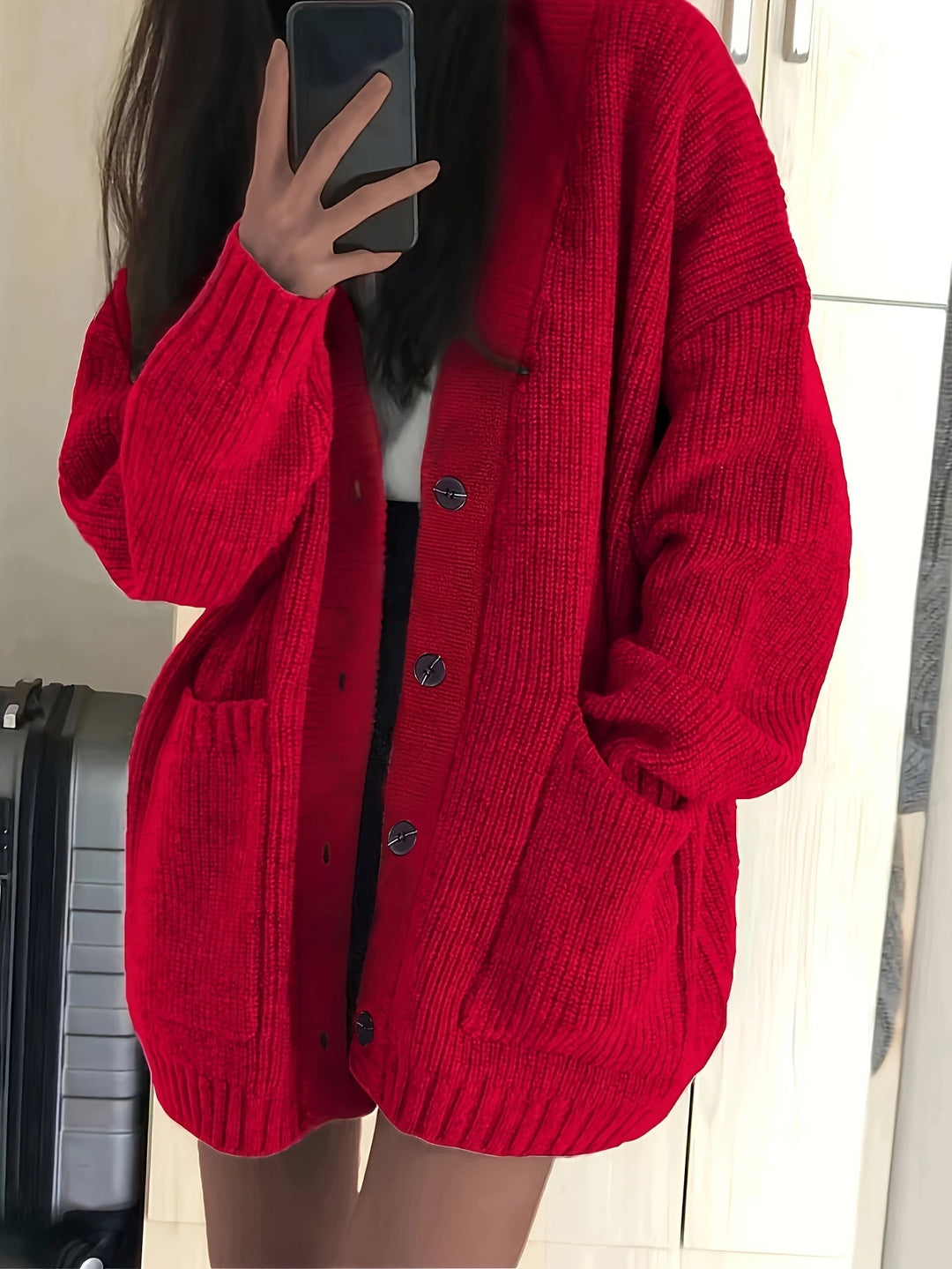 Maisie | Avslappet knappet cardigan