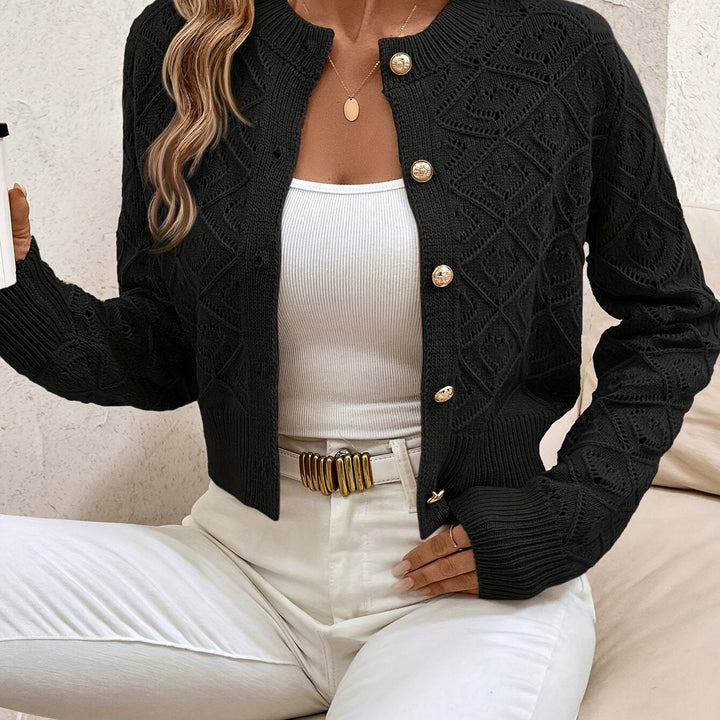Della | Strukturert knapp-front cardigan