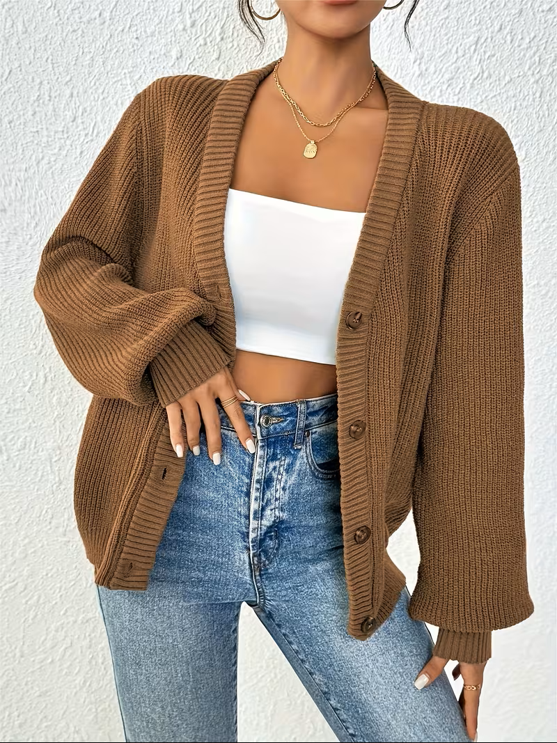 Maribel | Avslappet cardigan med knapper foran