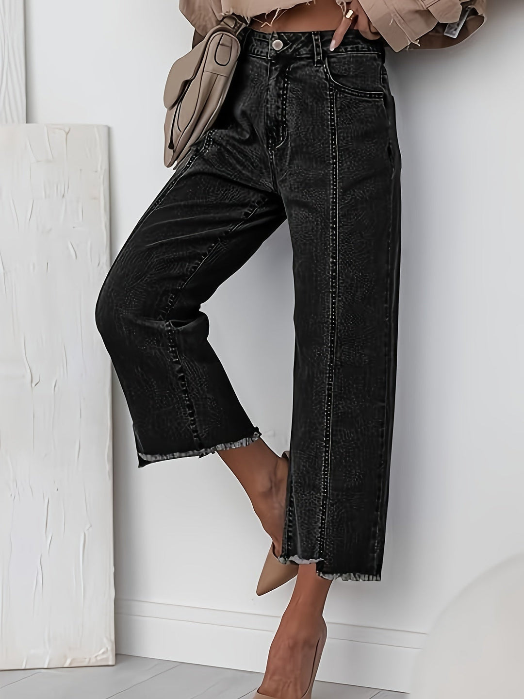 Denise | Tilpassede Croppede Rettbenede Jeans